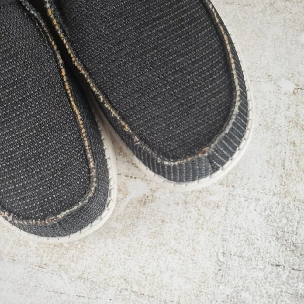 Hey Dude Wally Eco Shoes‎ Mens Sz 8 Charcoal Slip On Loafers NWOB